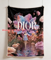 Dior Surreal Lipstick Tree Storefront Art Flannel Throw Blanket Sofa Cover Blanket D400